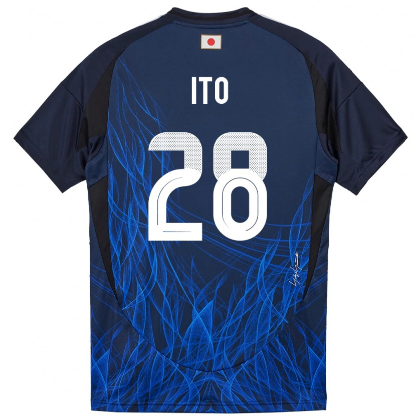 Danxen Heren Japan Hiroki Ito #28 Donkerblauw Thuisshirt Thuistenue 24-26 T-Shirt