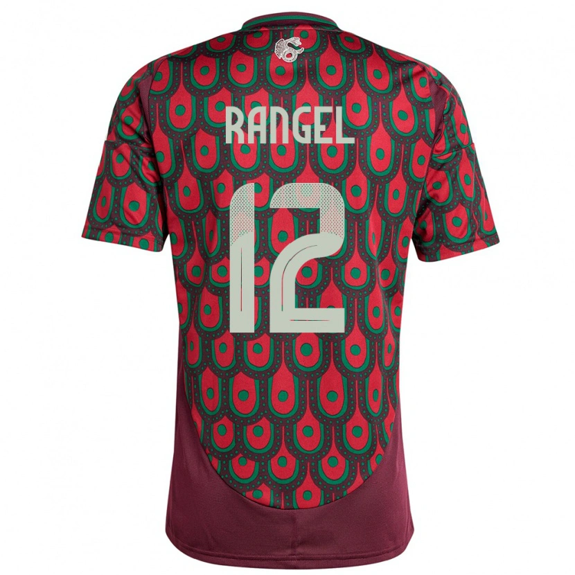 Danxen Heren Mexico Raúl Rangel #12 Kastanjebruin Thuisshirt Thuistenue 24-26 T-Shirt