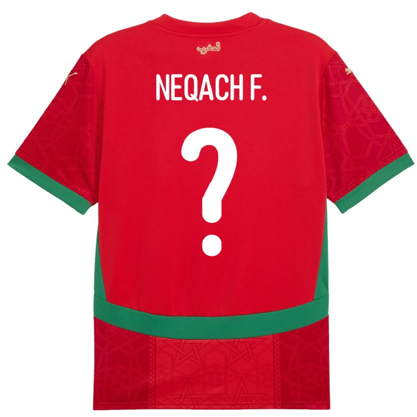 Danxen Heren Marokko Aarón Neqach Fernández #0 Rood Thuisshirt Thuistenue 24-26 T-Shirt