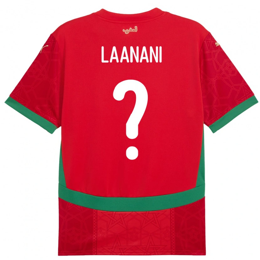 Danxen Heren Marokko Kamal Laanani #0 Rood Thuisshirt Thuistenue 24-26 T-Shirt