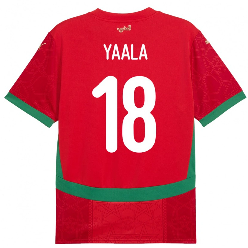 Danxen Heren Marokko Rayan Yaala #18 Rood Thuisshirt Thuistenue 24-26 T-Shirt