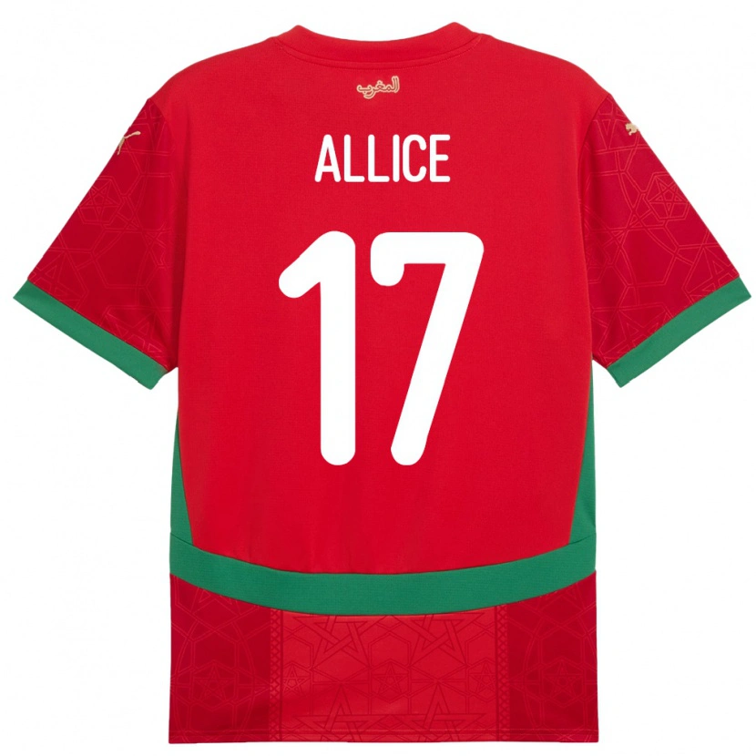Danxen Heren Marokko Eva Allice #17 Rood Thuisshirt Thuistenue 24-26 T-Shirt