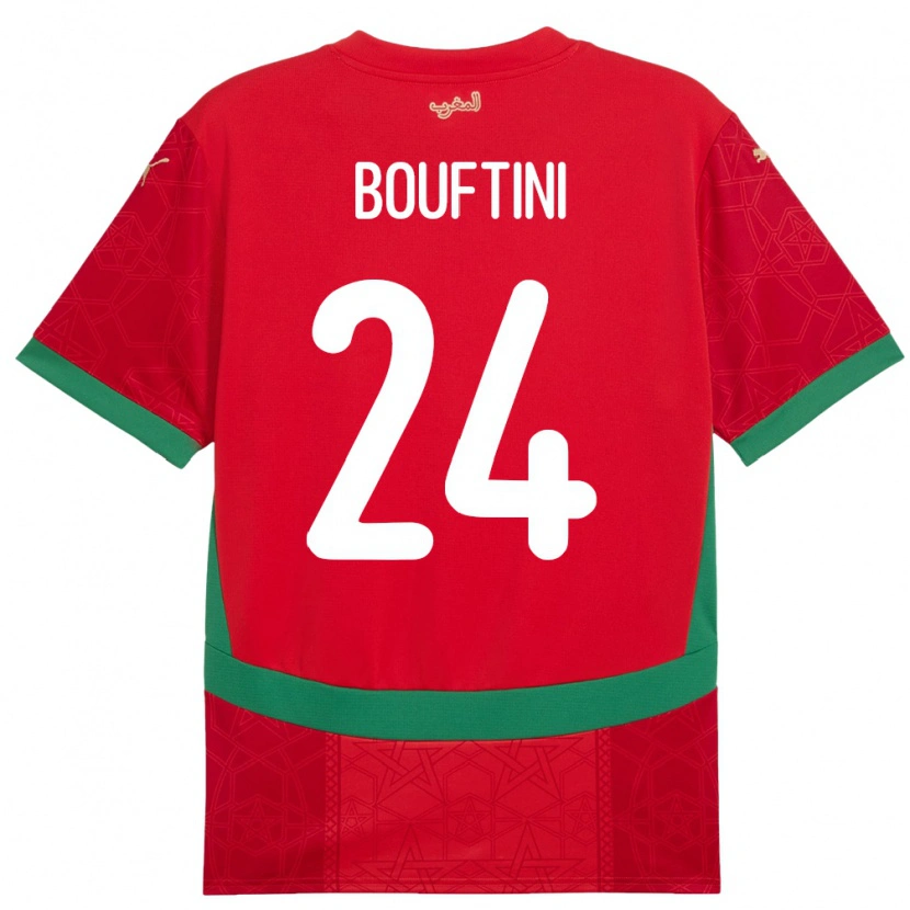 Danxen Heren Marokko Sofia Bouftini #24 Rood Thuisshirt Thuistenue 24-26 T-Shirt
