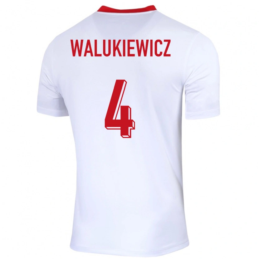 Danxen Heren Polen Sebastian Walukiewicz #4 Wit Thuisshirt Thuistenue 24-26 T-Shirt