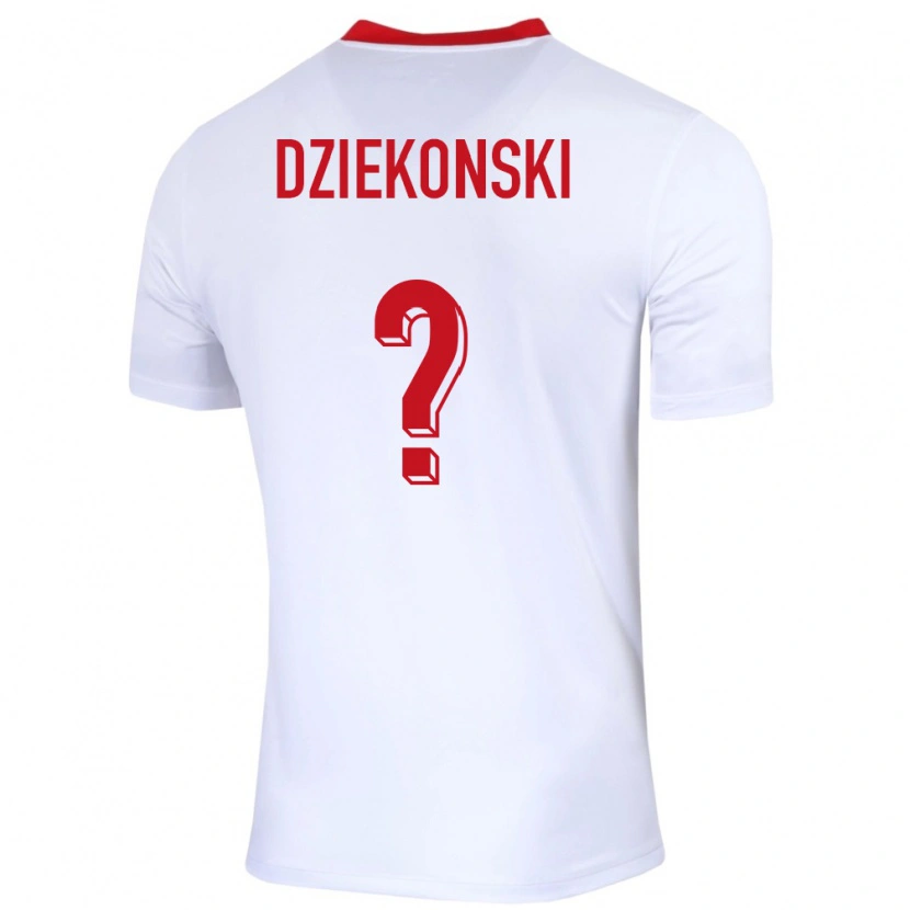 Danxen Heren Polen Xavier Dziekonski #0 Wit Thuisshirt Thuistenue 24-26 T-Shirt