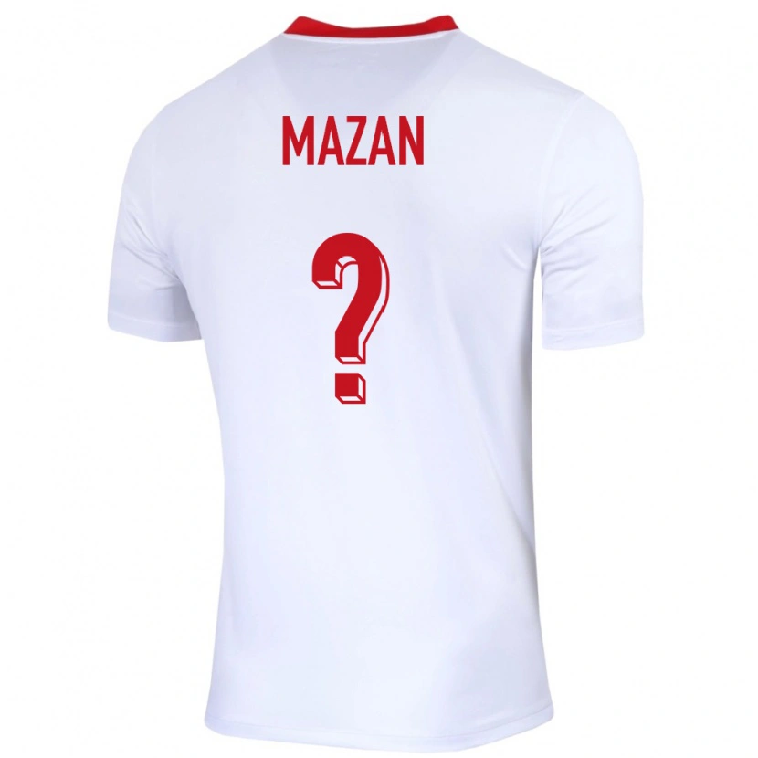 Danxen Heren Polen Przemyslaw Mazan #0 Wit Thuisshirt Thuistenue 24-26 T-Shirt
