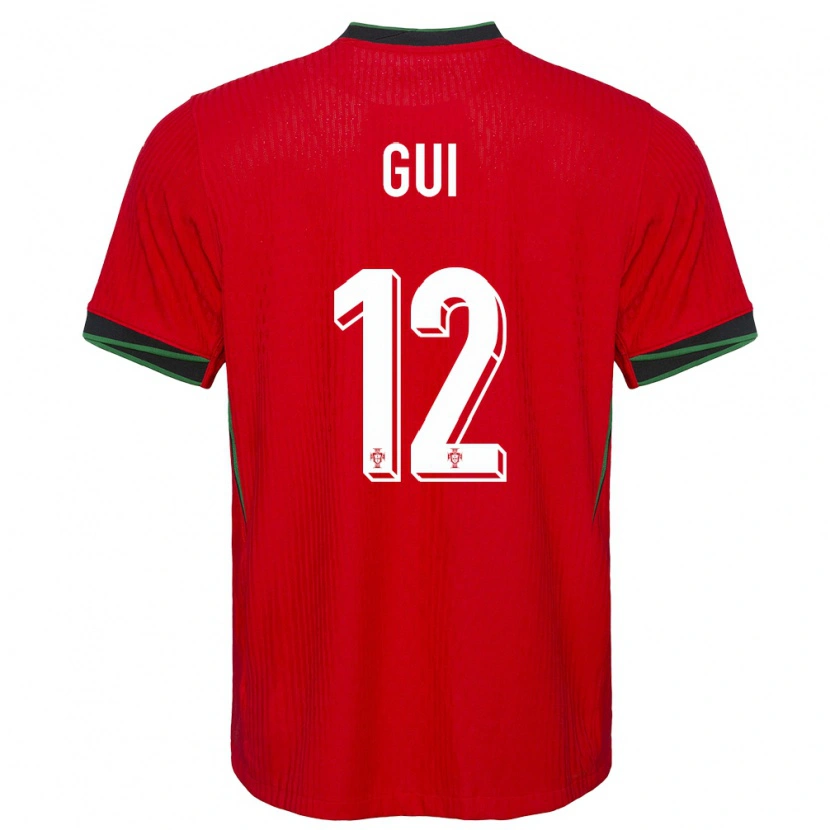 Danxen Heren Portugal Gui #12 Rood Thuisshirt Thuistenue 24-26 T-Shirt