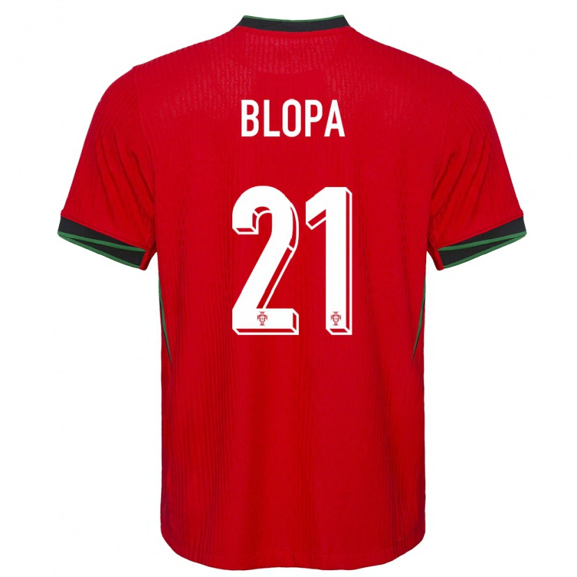 Danxen Heren Portugal Salvador Blopa #21 Rood Thuisshirt Thuistenue 24-26 T-Shirt