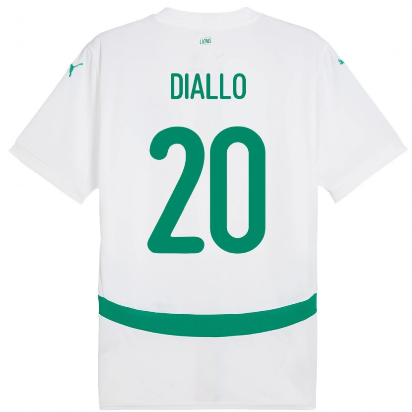 Danxen Heren Senegal Habib Diallo #20 Wit Thuisshirt Thuistenue 24-26 T-Shirt
