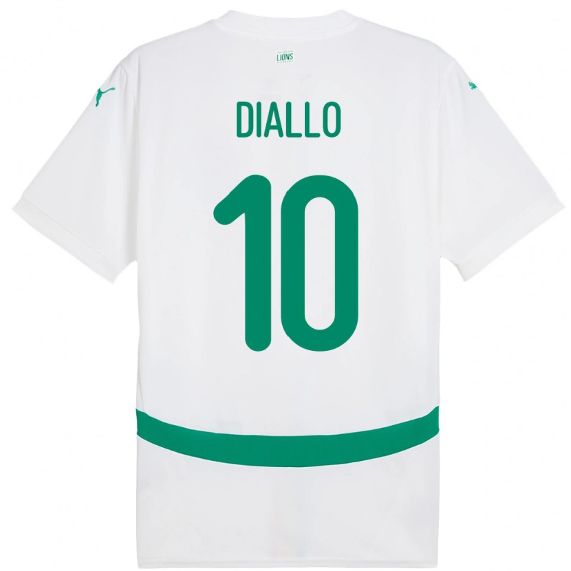 Danxen Heren Senegal Samba Diallo #10 Wit Thuisshirt Thuistenue 24-26 T-Shirt