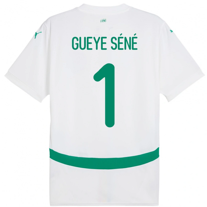 Danxen Heren Senegal Thiaba Gueye Sene #1 Wit Thuisshirt Thuistenue 24-26 T-Shirt