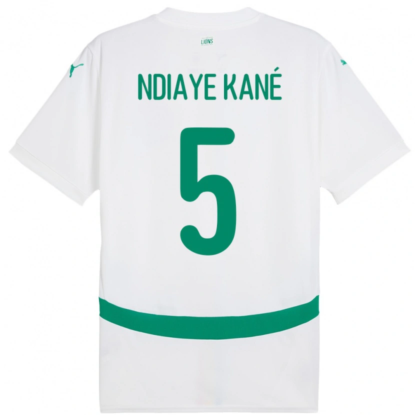 Danxen Heren Senegal Ndeye Ndiaye Kane #5 Wit Thuisshirt Thuistenue 24-26 T-Shirt