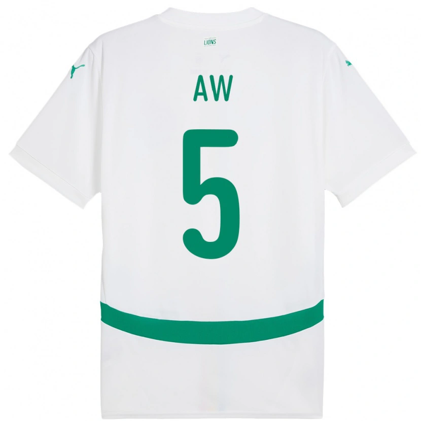 Danxen Heren Senegal Souleymane Aw #5 Wit Thuisshirt Thuistenue 24-26 T-Shirt