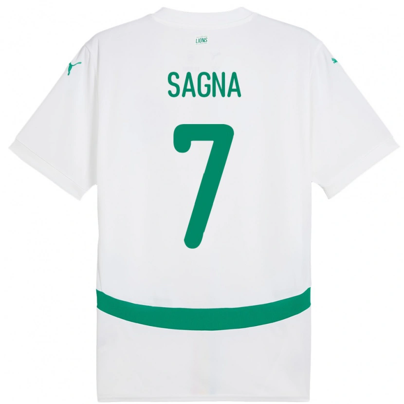 Danxen Heren Senegal Amadou Sagna #7 Wit Thuisshirt Thuistenue 24-26 T-Shirt