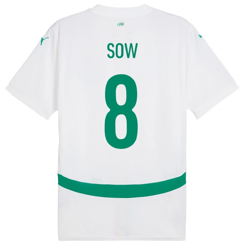 Danxen Heren Senegal Mbayang Sow #8 Wit Thuisshirt Thuistenue 24-26 T-Shirt