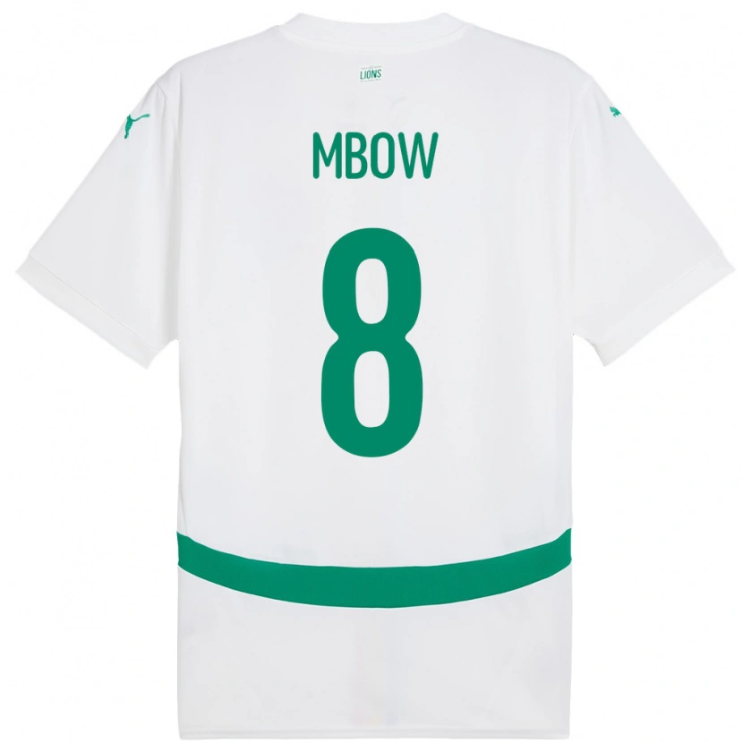 Danxen Heren Senegal Mamadou Mbow #8 Wit Thuisshirt Thuistenue 24-26 T-Shirt