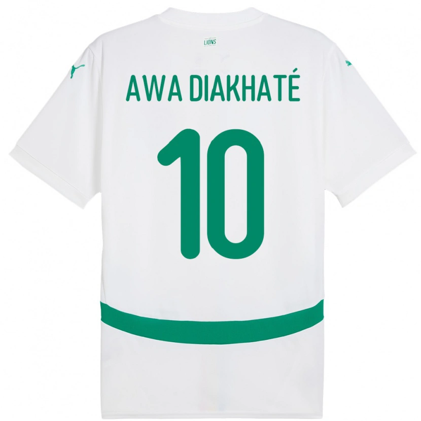Danxen Heren Senegal Ndeye Awa Diakhate #10 Wit Thuisshirt Thuistenue 24-26 T-Shirt