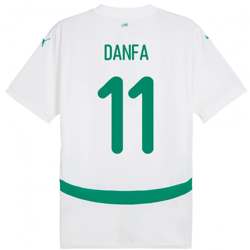 Danxen Heren Senegal Mamadou Danfa #11 Wit Thuisshirt Thuistenue 24-26 T-Shirt