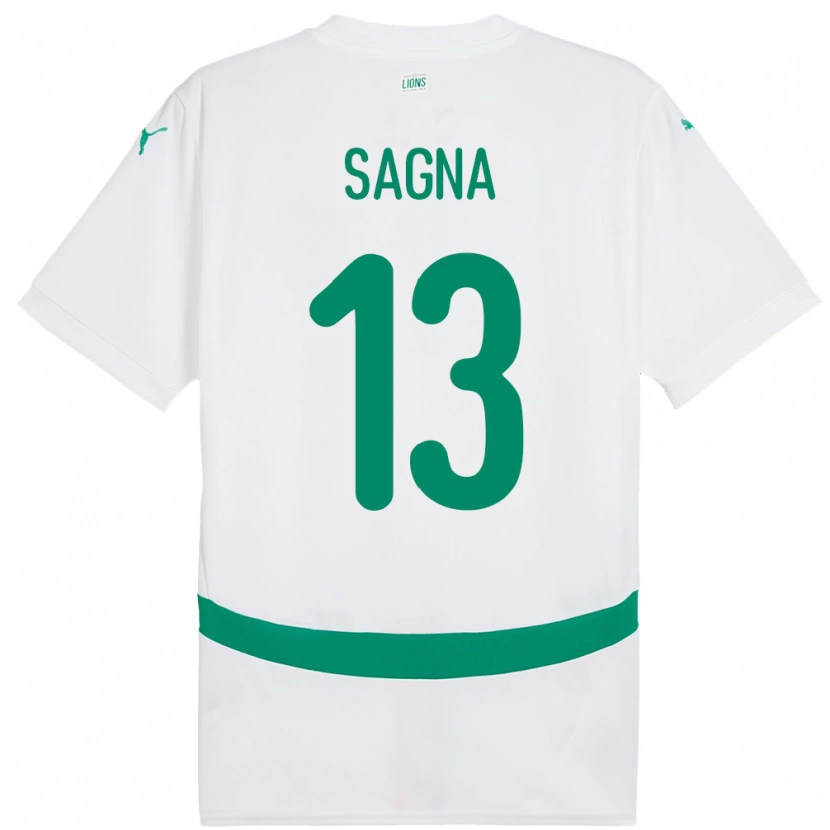 Danxen Heren Senegal Jeannette Sagna #13 Wit Thuisshirt Thuistenue 24-26 T-Shirt