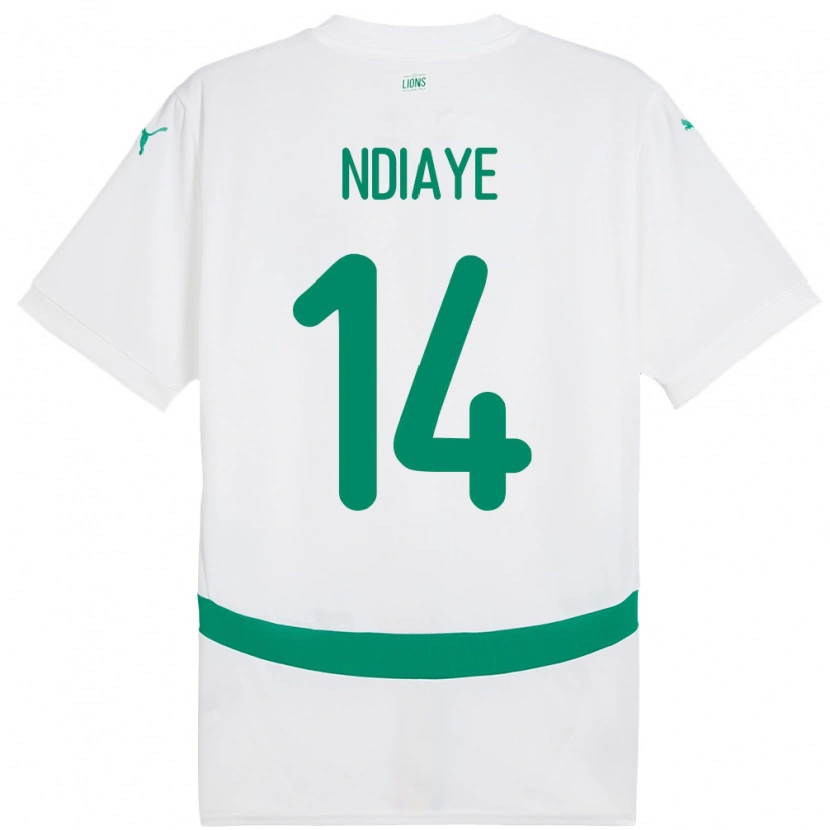 Danxen Heren Senegal Salimata Ndiaye #14 Wit Thuisshirt Thuistenue 24-26 T-Shirt