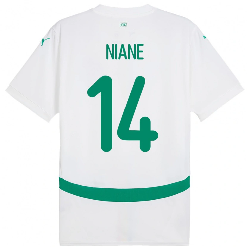 Danxen Heren Senegal Ibrahima Niane #14 Wit Thuisshirt Thuistenue 24-26 T-Shirt