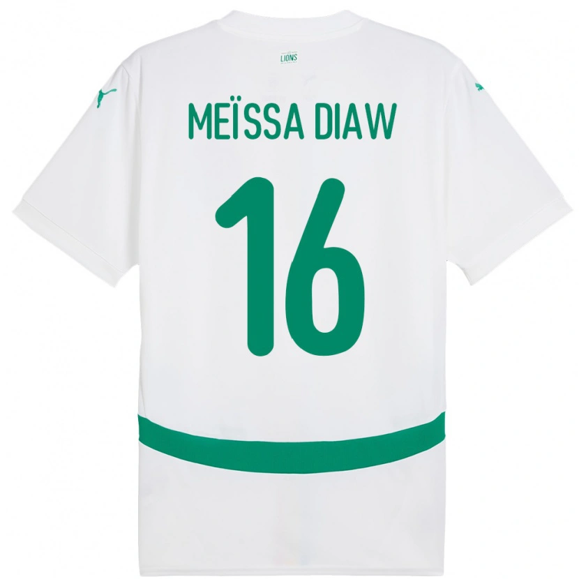 Danxen Heren Senegal Ndeye Meissa Diaw #16 Wit Thuisshirt Thuistenue 24-26 T-Shirt