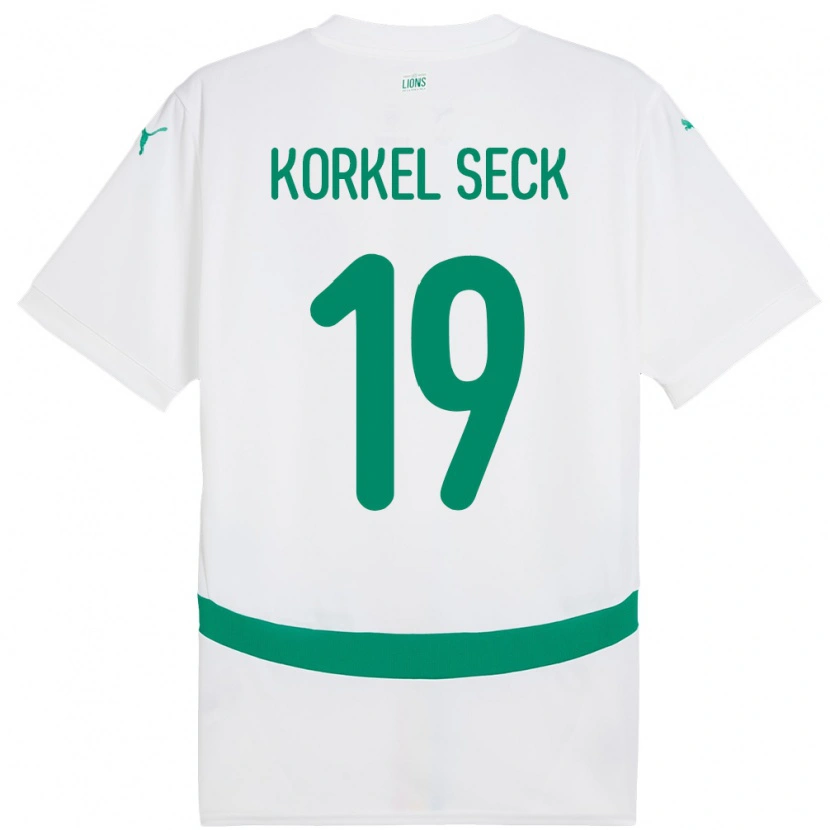 Danxen Heren Senegal Bineta Korkel Seck #19 Wit Thuisshirt Thuistenue 24-26 T-Shirt