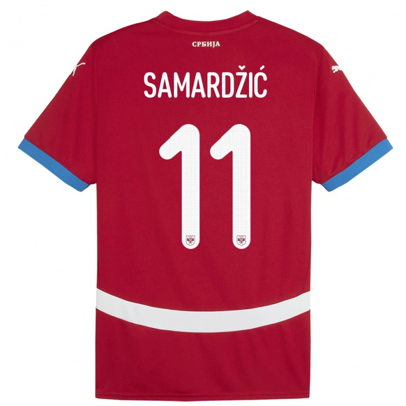 Danxen Heren Servië Lazar Samardžić #11 Rood Thuisshirt Thuistenue 24-26 T-Shirt