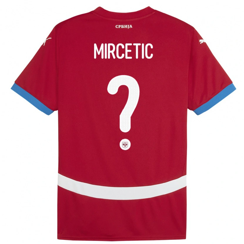 Danxen Heren Servië Bogdan Mircetic #0 Rood Thuisshirt Thuistenue 24-26 T-Shirt