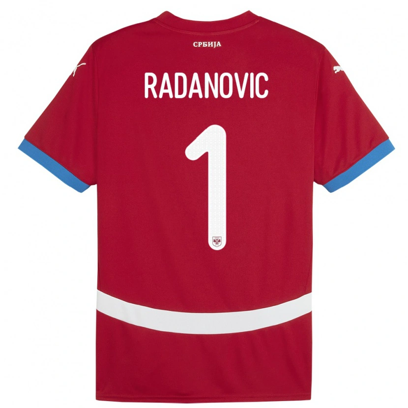Danxen Heren Servië Savo Radanovic #1 Rood Thuisshirt Thuistenue 24-26 T-Shirt