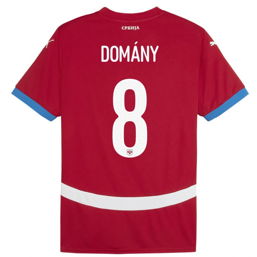 Danxen Heren Servië Bence Domány #8 Rood Thuisshirt Thuistenue 24-26 T-Shirt