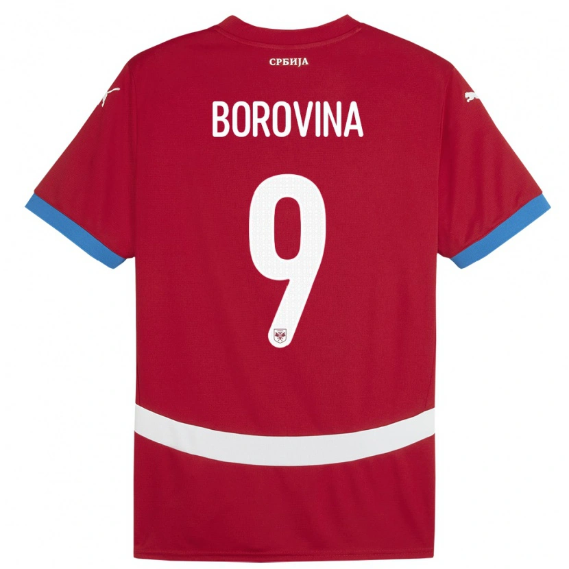 Danxen Heren Servië Srdjan Borovina #9 Rood Thuisshirt Thuistenue 24-26 T-Shirt