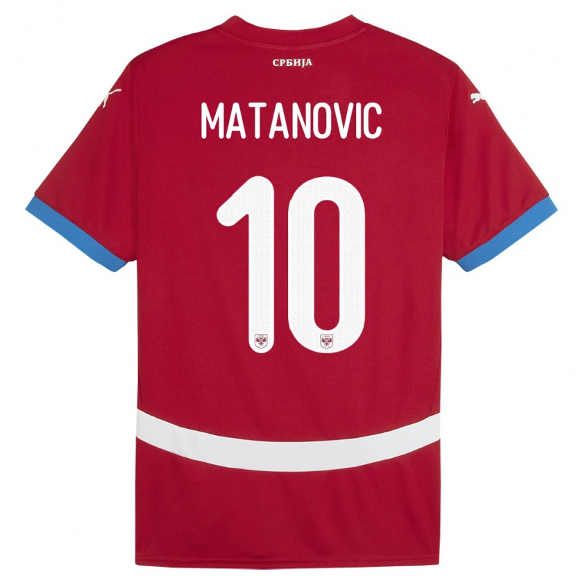 Danxen Heren Servië Ognjen Matanovic #10 Rood Thuisshirt Thuistenue 24-26 T-Shirt