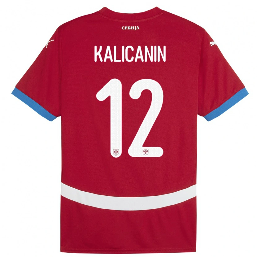 Danxen Heren Servië Lazar Kalicanin #12 Rood Thuisshirt Thuistenue 24-26 T-Shirt
