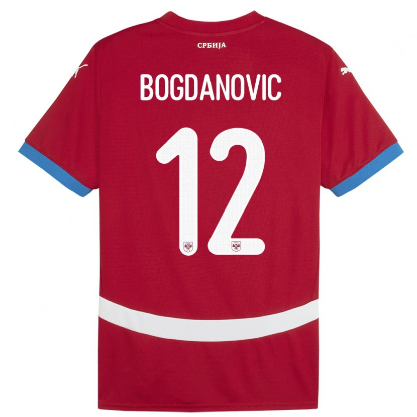 Danxen Heren Servië Bogdan Bogdanovic #12 Rood Thuisshirt Thuistenue 24-26 T-Shirt