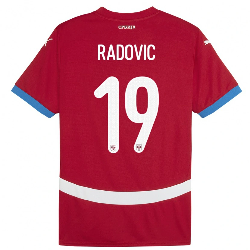 Danxen Heren Servië Dusan Radovic #19 Rood Thuisshirt Thuistenue 24-26 T-Shirt