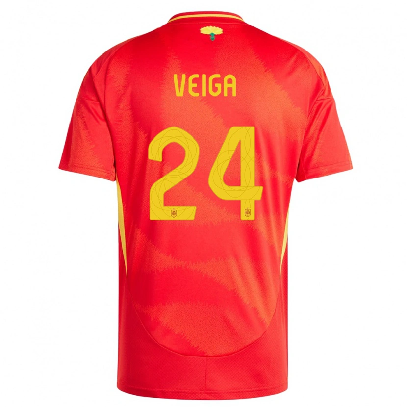 Danxen Heren Spanje Gabri Veiga #24 Rood Thuisshirt Thuistenue 24-26 T-Shirt