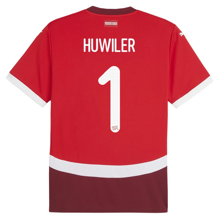 Danxen Heren Zwitserland Lionel Huwiler #1 Rood Thuisshirt Thuistenue 24-26 T-Shirt