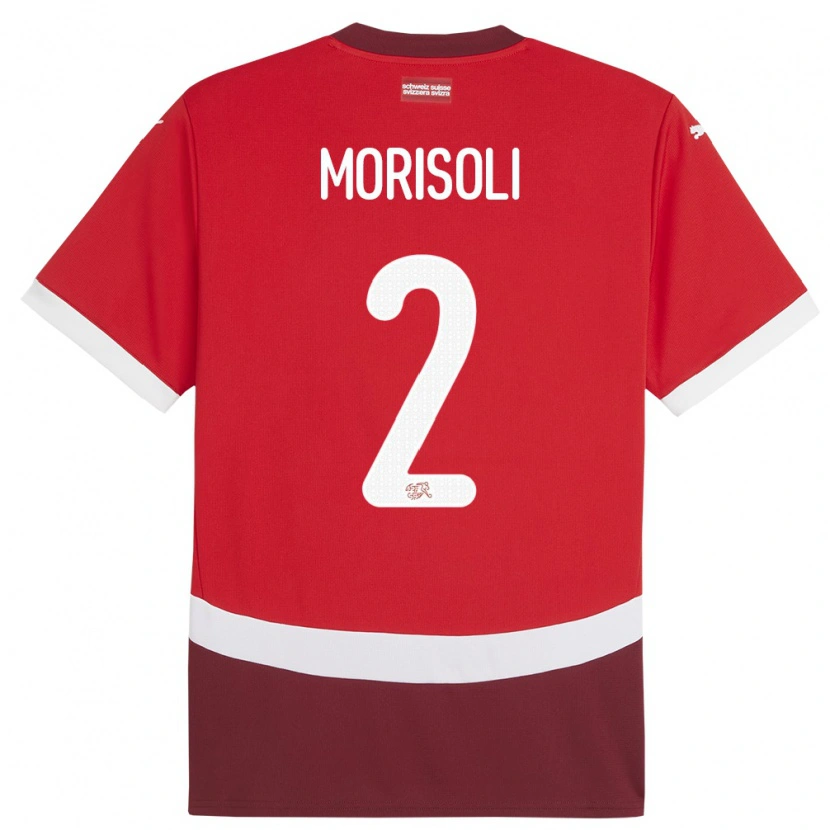 Danxen Heren Zwitserland Gabriel Morisoli #2 Rood Thuisshirt Thuistenue 24-26 T-Shirt