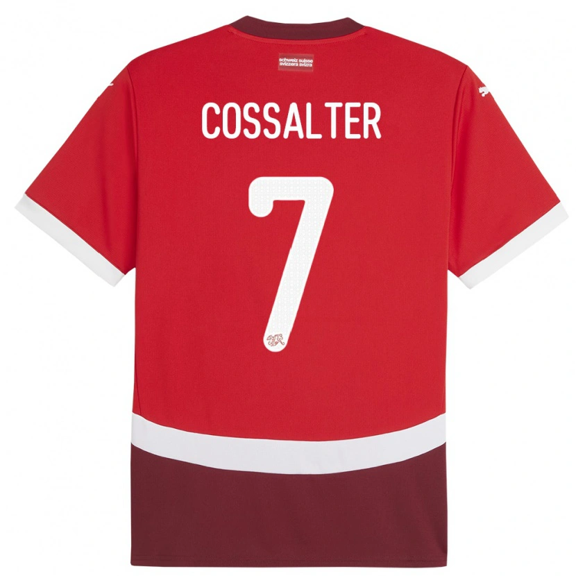 Danxen Heren Zwitserland Ivan Cossalter #7 Rood Thuisshirt Thuistenue 24-26 T-Shirt