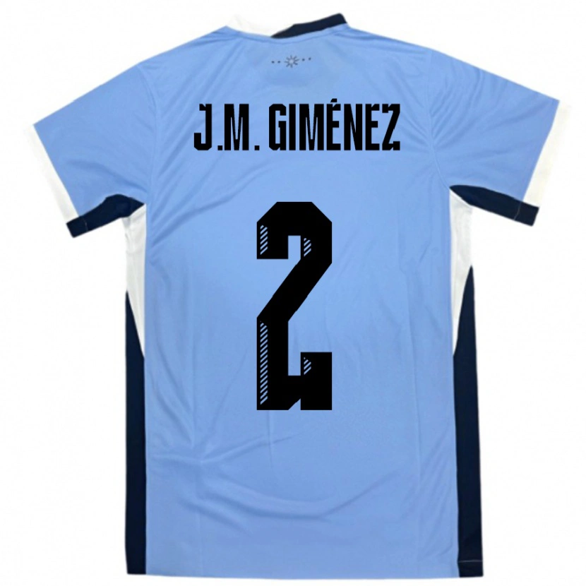 Danxen Heren Uruguay José María Giménez #2 Wit Zwart Thuisshirt Thuistenue 24-26 T-Shirt