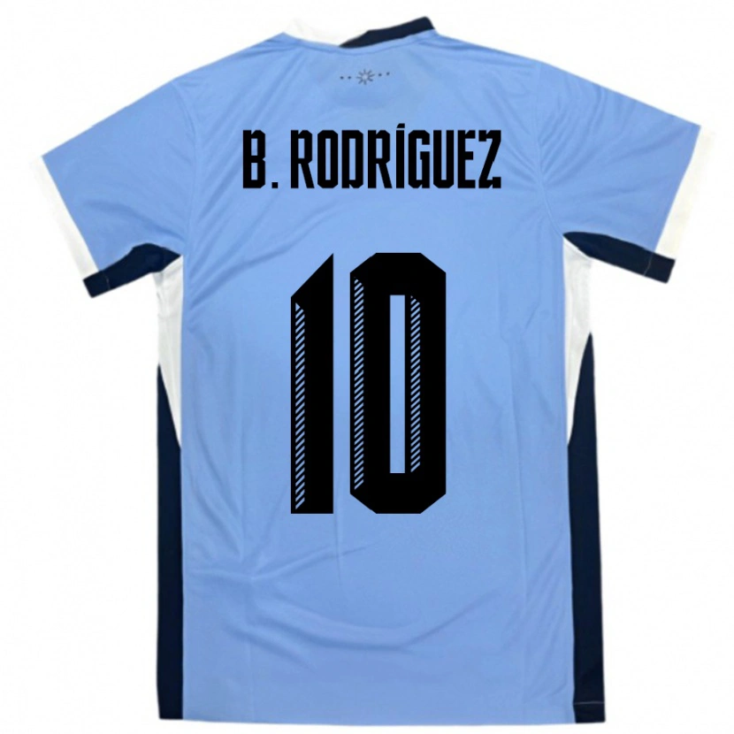 Danxen Heren Uruguay Brian Rodríguez #10 Wit Zwart Thuisshirt Thuistenue 24-26 T-Shirt
