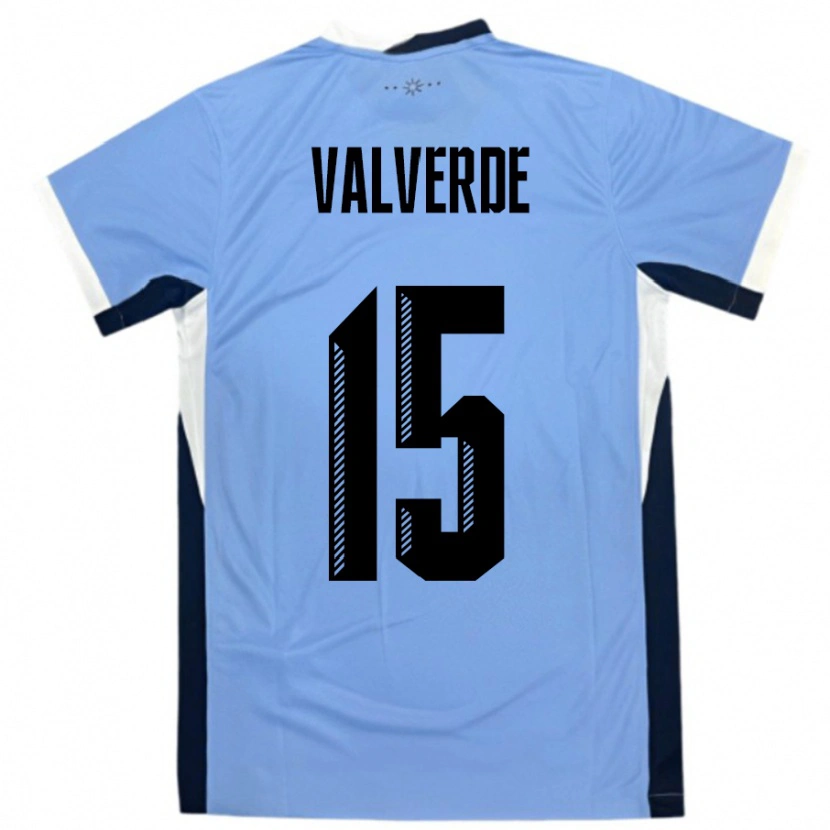 Danxen Heren Uruguay Federico Valverde #15 Wit Zwart Thuisshirt Thuistenue 24-26 T-Shirt