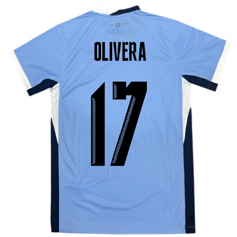 Danxen Heren Uruguay Cristian Olivera #17 Wit Zwart Thuisshirt Thuistenue 24-26 T-Shirt