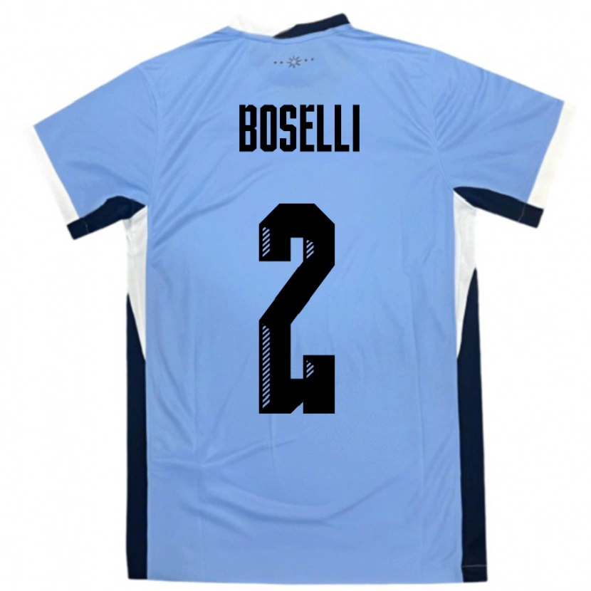 Danxen Heren Uruguay Sebastián Boselli #2 Wit Zwart Thuisshirt Thuistenue 24-26 T-Shirt