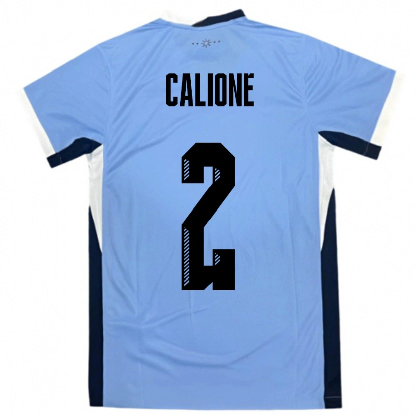 Danxen Heren Uruguay Paolo Calione #2 Wit Zwart Thuisshirt Thuistenue 24-26 T-Shirt