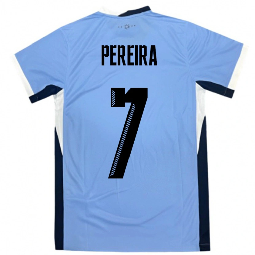 Danxen Heren Uruguay Bruno Pereira #7 Wit Zwart Thuisshirt Thuistenue 24-26 T-Shirt