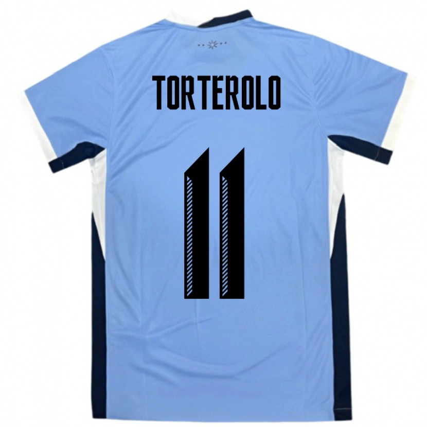 Danxen Heren Uruguay Alan Torterolo #11 Wit Zwart Thuisshirt Thuistenue 24-26 T-Shirt