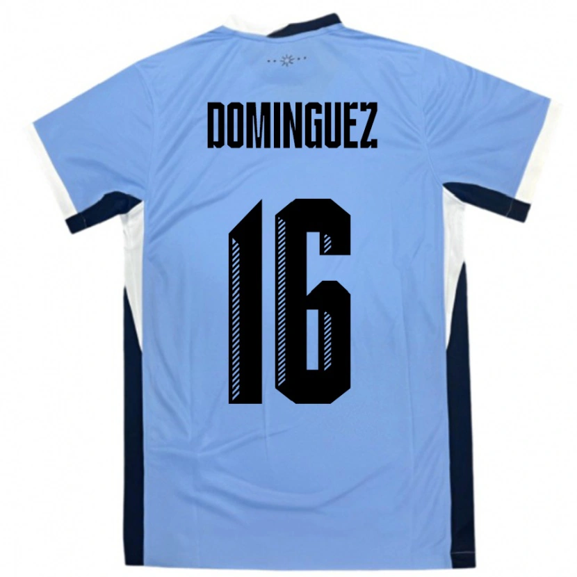 Danxen Heren Uruguay Facundo Dominguez #16 Wit Zwart Thuisshirt Thuistenue 24-26 T-Shirt