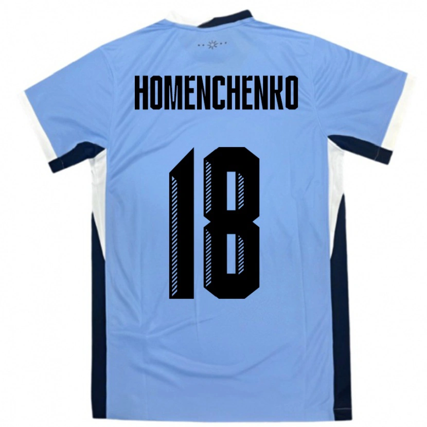 Danxen Heren Uruguay Santiago Homenchenko #18 Wit Zwart Thuisshirt Thuistenue 24-26 T-Shirt